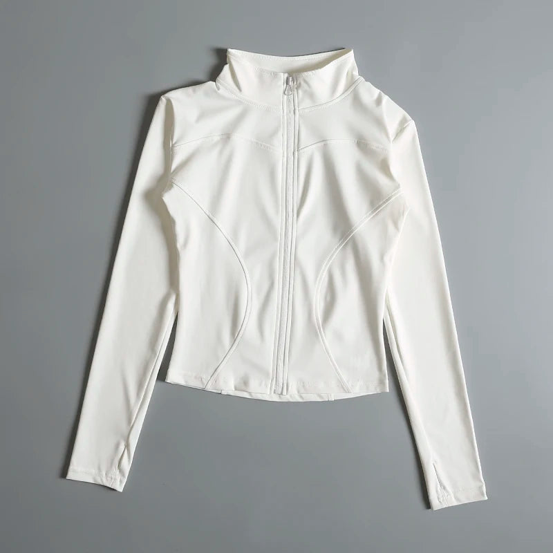White long-sleeve athletic top on a background